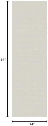 EARTHALL Washable Runner Rug, Non Slip Bedside Rug, 2x7 Ft, Cream/Grayish - Image 2