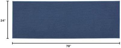 TYUU Bathroom Runner Rugs, Long Bath Mat Runner Washable Thin Quick Dry Low Pile Bathroom Runner Rugs Non Slip, Navy Blue 24"x70" - Image 2