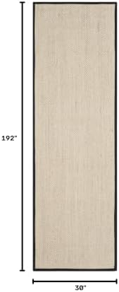 SAFAVIEH Natural Fiber Runner Rug 2'6"x16', Sisal Textured Marble NF143A - Image 2