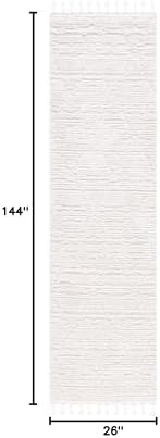 SAFAVIEH Marrakesh Collection Runner Rug - 2'2" x 12', Beige, Moroccan Trellis Design with Tassel Detail, Non-Shedding & Easy to Clean, Ideal for Hallway, Foyer, Entryway, Bedside (MRK517C) - Image 2