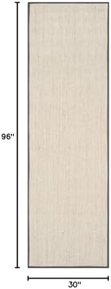 SAFAVIEH Natural Fiber Runner Rug 2'6"x8' Textured, Marble NF143D - Image 2