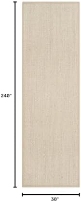 SAFAVIEH Natural Fiber Runner Rug 2'6"x20' Textured, Marble & Linen NF143B - Image 2