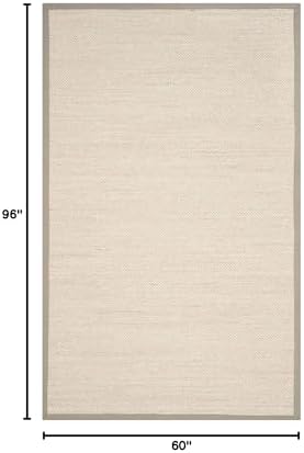 SAFAVIEH Natural Fiber Area Rug 5x8 Textured, Marble & Khaki NF143E - Image 2