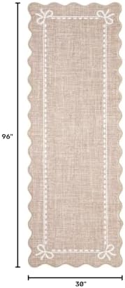 GarveeHome Scalloped Hallway Runner Rug 2.5x8 Non Slip Bedroom Rugs, Camel - Image 2