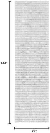 SAFAVIEH Marbella Collection Runner Rug - 2'3" x 12', Light Grey & Ivory, Flat Weave Wool Design, Ideal for High Traffic Areas in Living Room, Bedroom (MRB392F) - Image 2