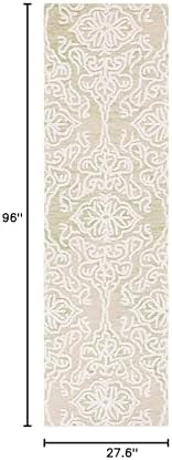 SAFAVIEH Blossom Collection Runner Rug - 2'3" x 8', Light Green & Ivory, Handmade Wool, Ideal for High Traffic Areas in Living Room, Bedroom (BLM112X) - Image 3