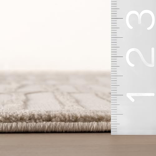nuLOOM Kailani Cream Geometric Washable Area Rug, 4' x 6' - Image 2