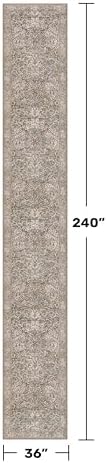 Vintage Moss Green 3x20 Extra Long Runner Rug for Hallway, Washable Large Kitchen Indoor Floor Rugs, Non-Slip Stain & Fade Resistant, Low Pile Vintage Floral Carpet Decor - Image 2