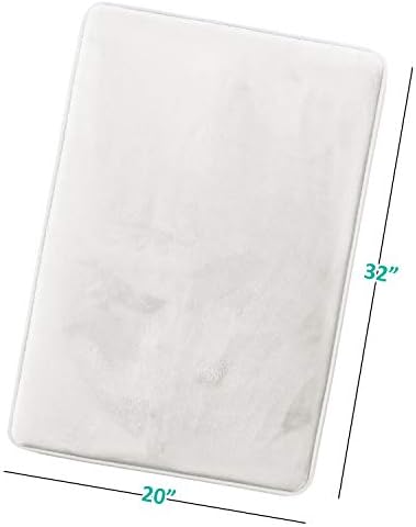 Clara Clark Bathroom Rugs, Velvet Memory Foam Bath Mat, Non-Slip, Machine Washable Bath Rugs - Dries Quickly, Ultra Soft Plush Bath Mats for Bathroom, 20 x 32, Solid White - Image 3