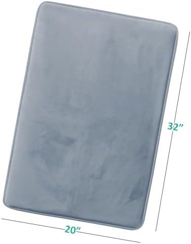 Clara Clark Bathroom Rugs, Velvet Memory Foam Bath Mat, Non-Slip Bath Rugs, Machine Wash, Dries Quickly, Ultra Soft Plush Bath Mats for Bathroom, 20 x 32, Stone Blue - Image 3