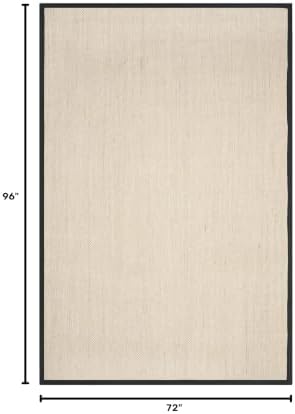 SAFAVIEH Natural Fiber Area Rug 6x8, Sisal Textured Marble & Black NF143A - Image 2