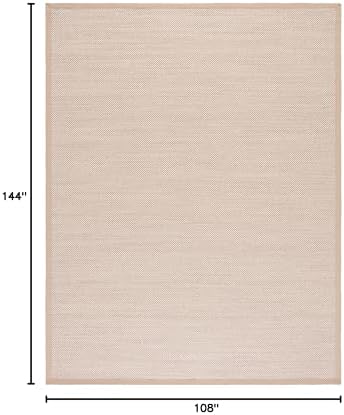 SAFAVIEH Natural Fiber Area Rug 9x12 Large Textured, Marble & Linen NF143B - Image 2