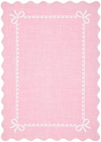 GarveeHome Scalloped Bow Rug 3x5 Washable Pink Rugs for Bedroom Living Room - Image 4