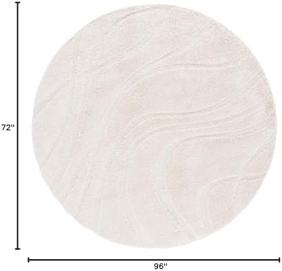 SAFAVIEH Florida Shag Collection Area Rug - 6' x 8' Oval, Cream & Cream, Non-Shedding & Easy Cleaning, Plush Thick Pile, Ideal for Living Room, Bedroom, Dining Space (SG471-1111) - Image 2