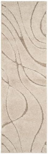 SAFAVIEH Florida Shag Accent Rug 2'3"x4', Soft Cream & Beige SG471-1113 by Unknown
