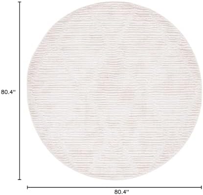 SAFAVIEH Marrakesh Collection Area Rug - 6'7" Round, Beige, Moroccan Trellis Design, Non-Shedding & Easy to Clean, Ideal for Living Room, Bedroom, Dining Space (MRK517C) - Image 2