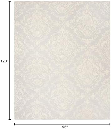 SAFAVIEH Blossom Collection 8' x 10' Light Grey/Ivory BLM107A Handmade Premium Wool Area Rug - Image 2