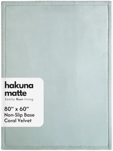 Hakuna Matte CloudSoft Baby Play Mat for Floor 60" x 80" Green by HakunaMatte