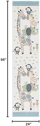 SAFAVIEH Carousel Kids Collection Runner Rug - 2' x 8', Ivory, Animal Design, Non-Shedding & Easy Care, Ideal for High Traffic Areas for Boys & Girls in Playroom, Nursery, Bedroom (CRK120A) - Image 2