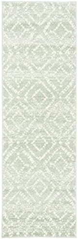 SAFAVIEH Adirondack Collection Runner Rug - 2'6" x 12', Green & Ivory, Modern Diamond Distressed Design, Non-Shedding & Easy Care, Ideal for High Traffic Areas in Living Room, Bedroom (ADR131Y) - Image 3