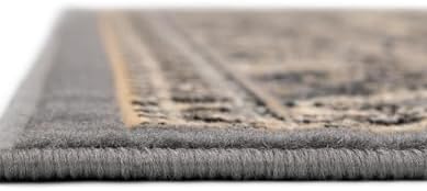 Unique Loom Reza Collection Traditional Persian Style Area Rug, 2 ft 7 in x 10 ft, Gray/Ivory - Image 5