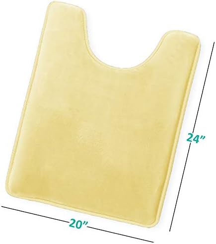 Clara Clark Bathroom Rugs, Velvet Memory Foam Bath Mat, Non-Slip, Machine Washable Bath Rugs - Dries Quickly, Ultra Soft Plush Bath Mats for Bathroom, 20 x 24, Mellow Yellow - Image 3