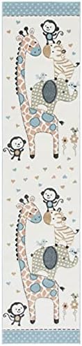 SAFAVIEH Carousel Kids Collection Runner Rug - 2' x 8', Ivory, Animal Design, Non-Shedding & Easy Care, Ideal for High Traffic Areas for Boys & Girls in Playroom, Nursery, Bedroom (CRK120A) - Image 3