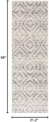 SAFAVIEH Adirondack Runner Rug 2'6"x8', Boho Light Grey & Grey ADR131C - Image 2