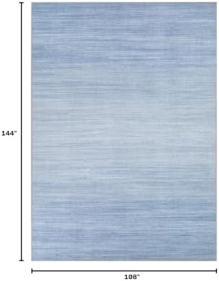 UERMEI 9x12 Washable Area Rug - Neutral Modern Abstract Living Room Rugs, Non-Slip Soft Large Indoor Floor Carpet for Bedroom Home Office & Under Dining Table Decor, Blue - Image 2