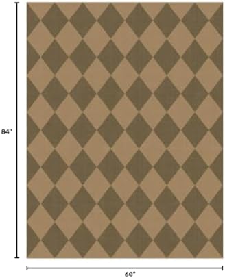 Lessymo Checkered Area Rugs 5x7 for Living Room, Washable Easy Jute Rug - Image 2