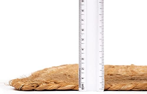 Hausattire Jute Braided Woven Kitchen Runner 2x6 Feet - Natural - Image 3