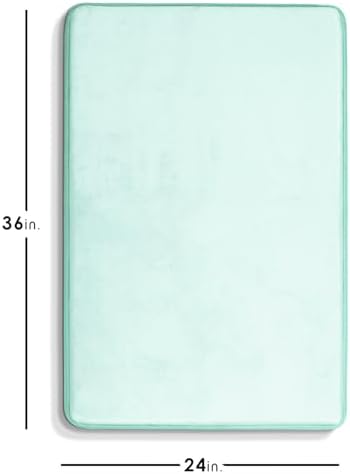 Clara Clark Bathroom Rugs, Velvet Memory Foam Bath Mat, Non-Slip Bath Rugs, Machine Wash, Dries Quickly, Ultra Soft Plush Bath Mats for Bathroom, 24 x 36, Light Blue - Image 2