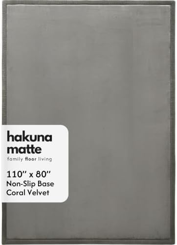 Hakuna Matte CloudSoft Baby Play Mat for Floor 80" x 110" Dark Gray by HakunaMatte