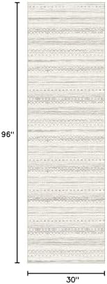 cotiled Hallway 2.6x8 Runner Rugs Washable Boho Rug Brown - Image 2