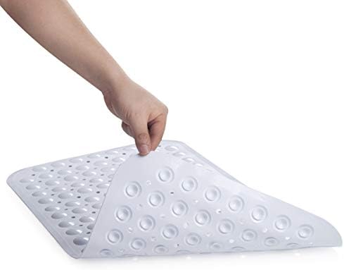 AmazerBath Bath Tub Mat, Medium Size 27.6 x 15 Inches Non-Slip Shower Mats with Suction Cups and Drain Holes, Bathtub Mats Bathroom Mats Machine Washable (White) - Image 2