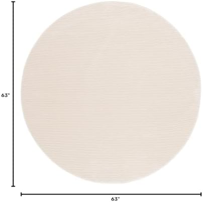 SAFAVIEH Revive Collection Area Rug - 5'3" Round, Ivory, Non-Shedding & Easy to Clean, Ideal for Living Room, Bedroom, Dining Space (REV102A) - Image 3