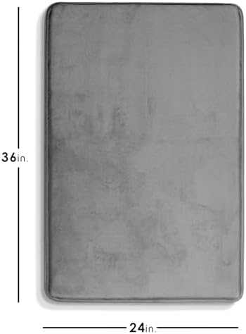 Clara Clark Bathroom Rugs, Velvet Memory Foam Bath Mat, Non-Slip Bath Rugs, Machine Wash, Dries Quickly, Ultra Soft Plush Bath Mats for Bathroom, 24 x 36, Dark Grey - Image 2