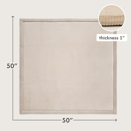 Hakuna Matte CloudSoft Play Mat - Beige 50" x 50" Super Soft - Image 2