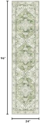 Yamaziot Washable Runner Rug, 2x8 Non-Slip Boho Vintage Hallway Kitchen Rug - Image 2