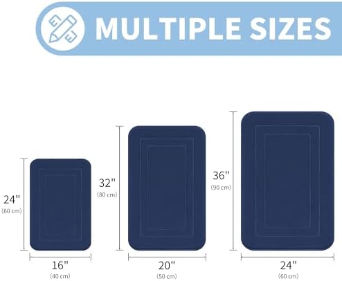 Cupic Cupid Memory Foam Bath Mat 24"×16", Non Slip Bathroom Rugs, Navy Blue - Image 2