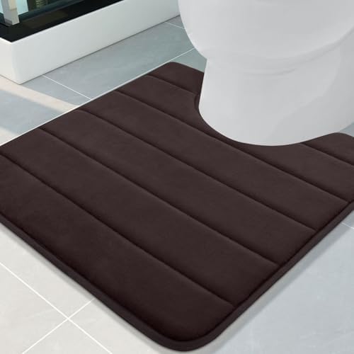 Buganda Memory Foam U-Shaped Toilet Rugs 24 x 24, Absorbent Bathroom mat by Buganda