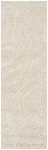 SAFAVIEH Florida Shag Runner Rug 2'3"x11', Soft Plush Cream SG471-1111 - Image 3
