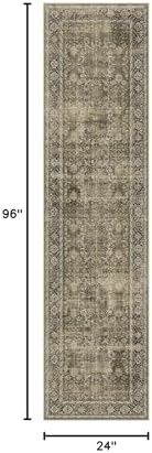 PureCozy Light Brown Runner Rug 2x8 Vintage Traditional Distressed - Image 2
