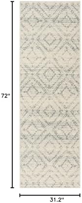 SAFAVIEH Adirondack Collection Runner Rug - 2'6" x 6', Ivory & Light Blue, Modern Diamond Distressed Design, Non-Shedding & Easy Care, Ideal for High Traffic Areas in Living Room, Bedroom (ADR131T) - Image 2