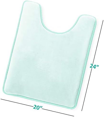 Clara Clark Bathroom Rugs, Velvet Memory Foam Bath Mat, Non-Slip, Machine Washable Bath Rugs - Dries Quickly, Ultra Soft Plush Bath Mats for Bathroom, 20 x 24, Light Blue - Image 3