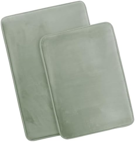 Clara Clark 2 Piece Bathroom Rug Set - Memory Foam, Bath Mat Set, Plush, Cozy, Ultra Soft, Non Slip, Machine Washable, Quick Dry - 24” x 17”+ 32” x 20” - Forest Green - Image 4