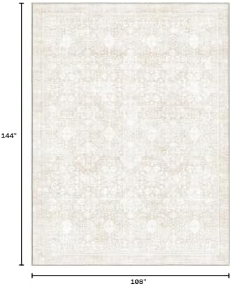 Sasttie 9x12 Area Rugs, Ultra-Soft Washable Rug for Living Room, Cream - Image 2
