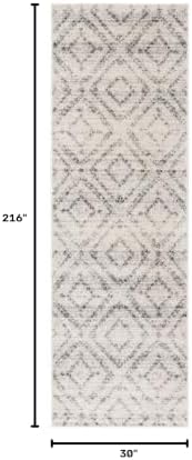 SAFAVIEH Adirondack Runner Rug 2'6"x18', Boho Light Grey & Grey ADR131C - Image 2
