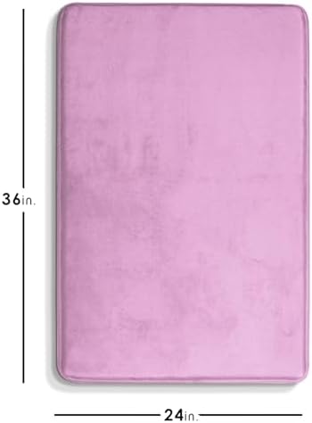 Clara Clark Bathroom Rugs, Velvet Memory Foam Bath Mat, Non-Slip Bath Rugs, Machine Wash, Dries Quickly, Ultra Soft Plush Bath Mats for Bathroom, 24 x 36, Lavender Dream - Image 2