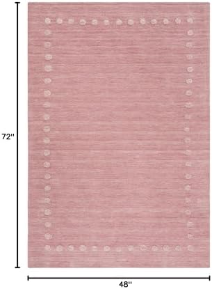 SAFAVIEH Kids Collection Accent Rug - 4' x 6', Pink, Handmade Polka Dot Border Wool, Ideal for High Traffic Areas in Entryway, Living Room, Bedroom (SFK802U) - Image 3